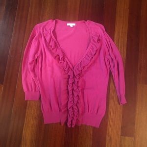 New York & Company Pink Button Down Sweater